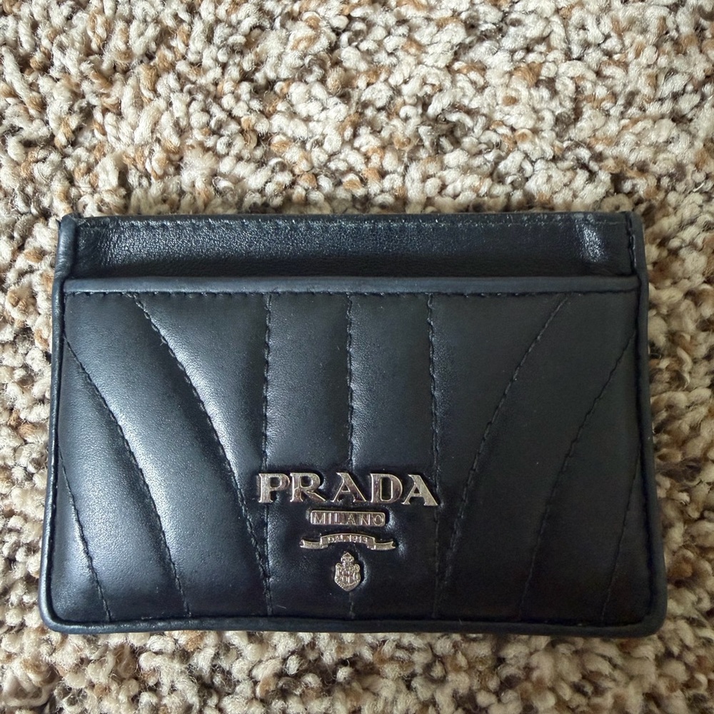 Prada Black Quilted Leather Card Holder